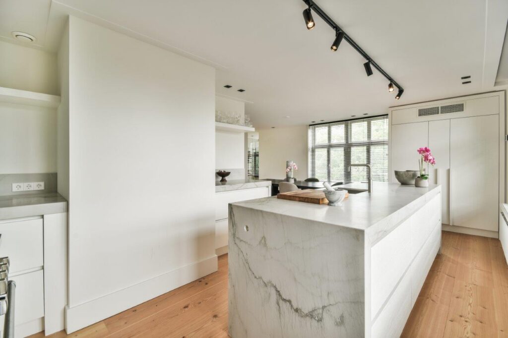 Marble kitchen island